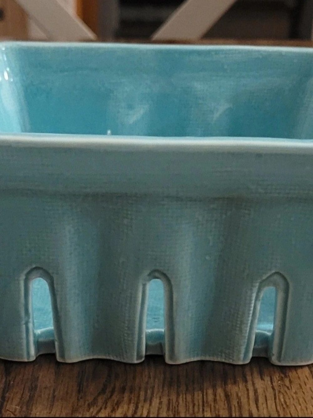 Anthropologie glazed aqua ceramic organizer
